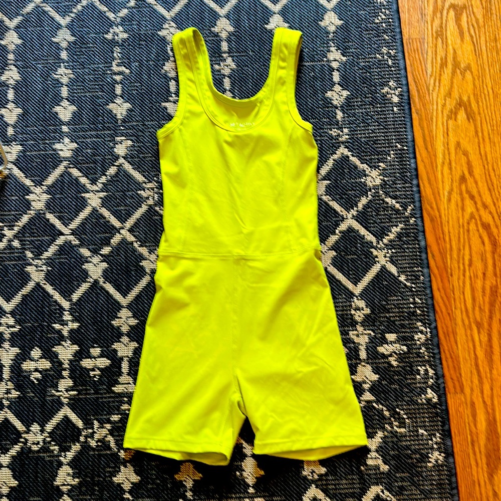 SET Active Neon Lime Sculpting Unitard Romper
